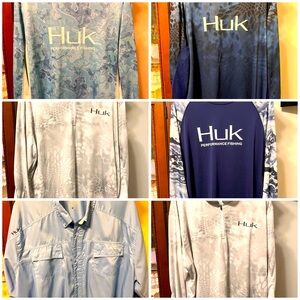 HUK Fishing Shirts !! Set of 8